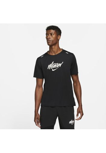 Maglia da running a manica corta Nike Rise 365 Wild Run - Uomo - Nero