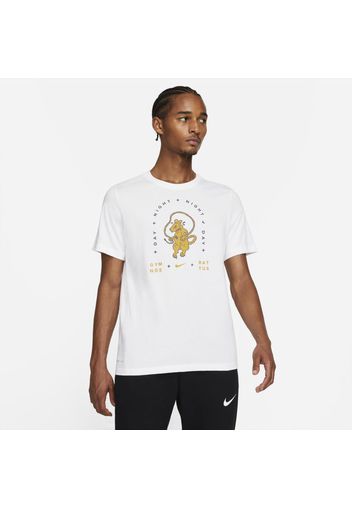 T-shirt da training con grafica Nike Dri-FIT - Uomo - Bianco