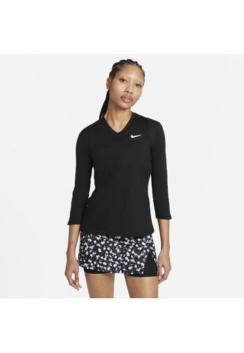 Maglia da tennis con manica a 3/4 NikeCourt Dri-FIT UV Victory - Donna - Nero