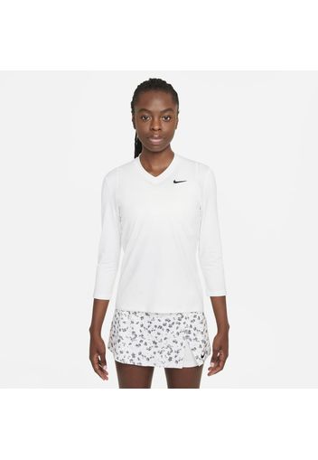 Maglia da tennis con manica a 3/4 NikeCourt Dri-FIT UV Victory - Donna - Bianco