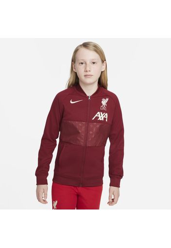 Track jacket da calcio con zip a tutta lunghezza Liverpool FC - Ragazzi - Rosso