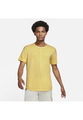 Maglia tinta a manica corta Nike Yoga - Uomo - Giallo