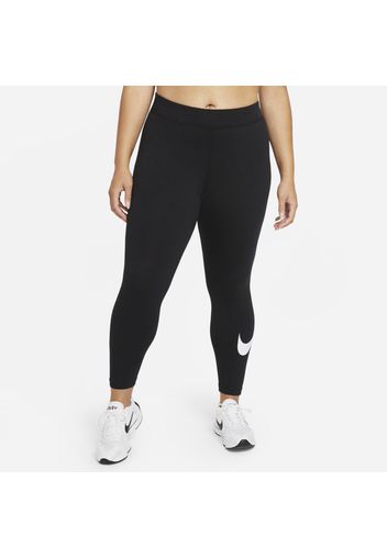 Nike Plus Size - Leggings a vita media con Swoosh Sportswear Essential - Donna - Nero