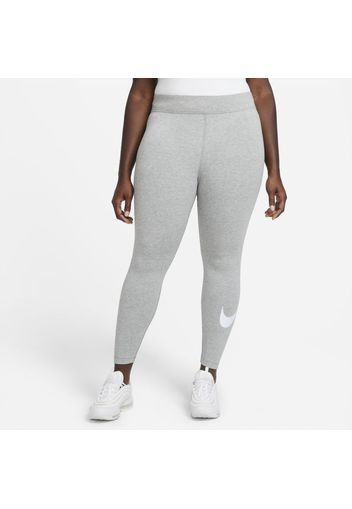 Nike Plus Size - Leggings a vita media con Swoosh Sportswear Essential - Donna - Grigio