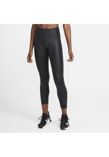 Leggings in finta pelle a 7/8 a vita media Nike One - Donna - Nero