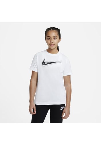 T-shirt con Swoosh Nike Sportswear - Ragazzi - Bianco