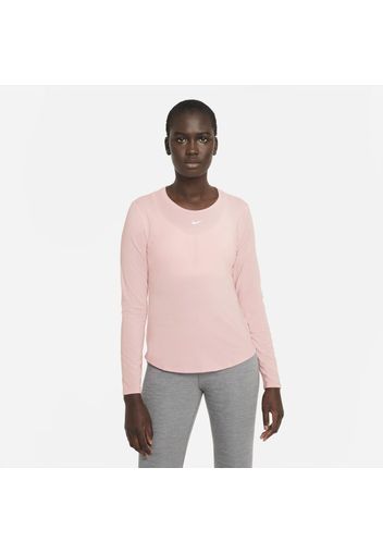 Maglia standard fit a manica lunga Nike Dri-FIT One Luxe - Donna - Rosa