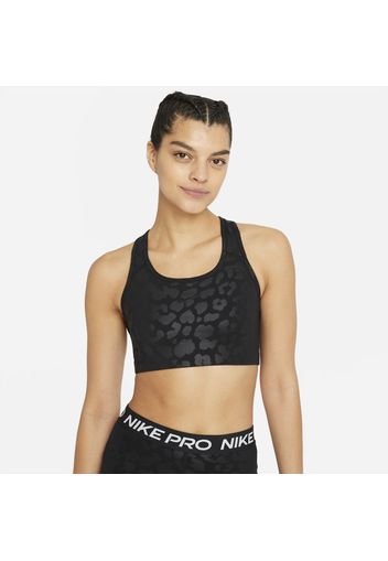 Bra leopardato con imbottitura monopezzo a sostegno medio Nike Pro Dri-FIT Swoosh - Donna - Nero