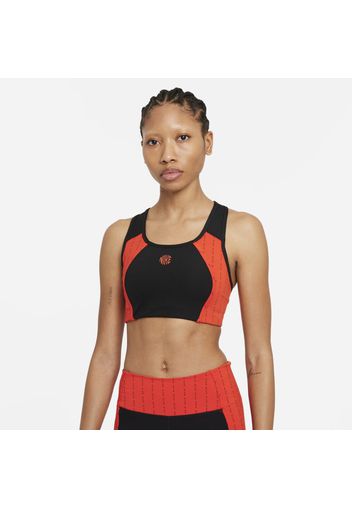 Bra a sostegno medio con imbottitura monopezzo e apertura Nike Dri-FIT Swoosh Icon Clash - Donna - Nero