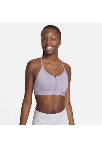 Bra imbottito a sostegno leggero Nike Dri-FIT Indy Zip-Front - Donna - Viola