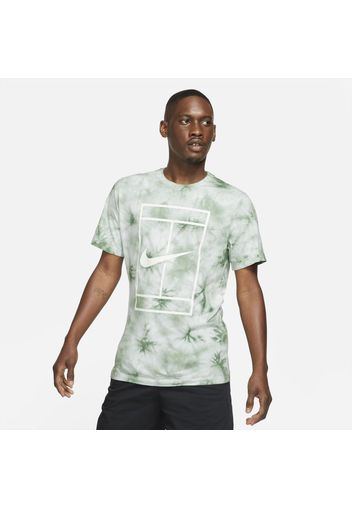 T-shirt da tennis tie-dye NikeCourt - Uomo - Bianco