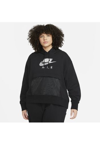 Nike Plus Size - Felpa con cappuccio Air - Donna - Nero