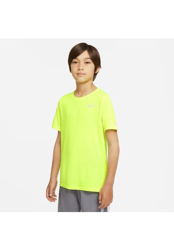 Maglia da training Nike Dri-FIT Miler - Ragazzo - Giallo