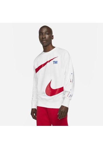 Maglia a girocollo in fleece Nike Sportswear Swoosh - Uomo - Bianco