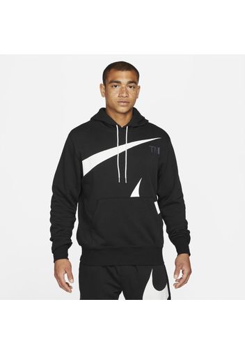 Felpa pullover con cappuccio e rovescio semispazzolato Nike Sportswear Swoosh - Uomo - Nero