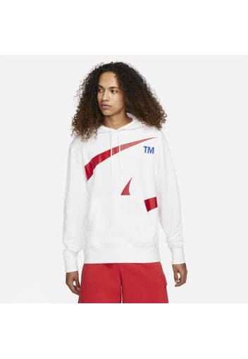 Felpa pullover con cappuccio e rovescio semispazzolato Nike Sportswear Swoosh - Uomo - Bianco