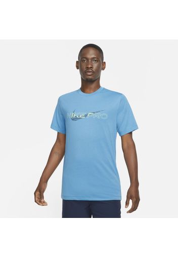 T-shirt con grafica Nike Pro Dri-FIT - Uomo - Blu