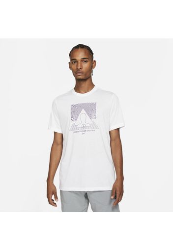 T-shirt con grafica Nike Yoga Dri-FIT - Uomo - Bianco