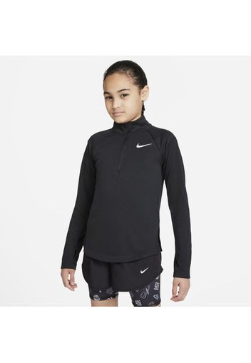 Top da running a manica lunga Nike Dri-FIT - Ragazza - Nero