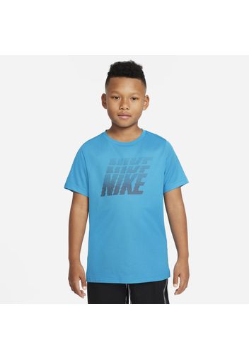 Maglia da training con grafica Nike Dri-FIT - Ragazzo - Blu