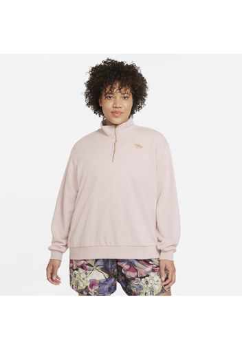 Nike Plus Size - Maglia con zip a 1/4 Sportswear Femme - Donna - Rosa