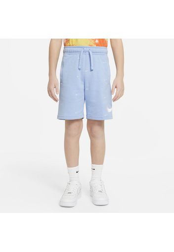 Shorts in French Terry Nike Sportswear Swoosh - Ragazzo - Blu