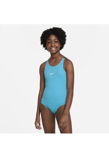 Costume intero incrociato sul retro Nike - Ragazza - Blu