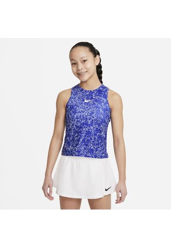 Canotta da tennis stampata NikeCourt Dri-FIT Victory - Ragazza - Blu