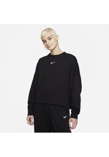 Maglia a girocollo oversize in fleece Nike Sportswear Collection Essentials - Donna - Nero