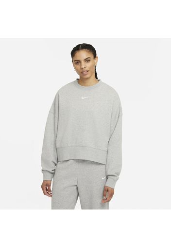 Maglia a girocollo oversize in fleece Nike Sportswear Collection Essentials - Donna - Grigio