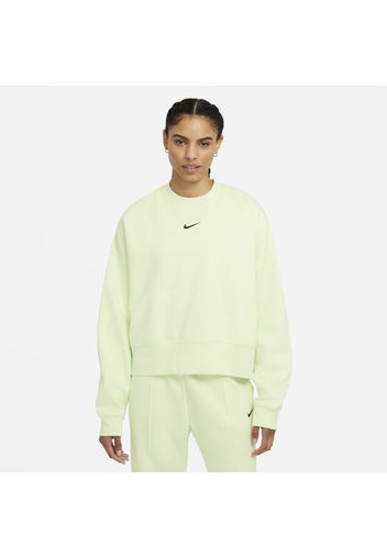 Maglia a girocollo oversize in fleece Nike Sportswear Collection Essentials - Donna - Verde