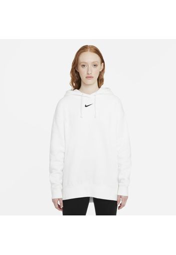 Felpa oversize in fleece con cappuccio Nike Sportswear Essential Collection - Donna - Bianco