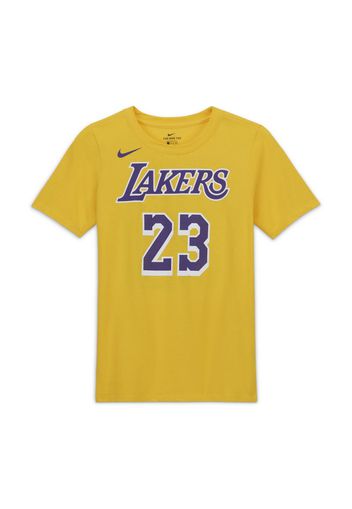 T-shirt LeBron James Lakers Nike NBA Player - Ragazzi - Giallo