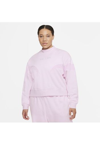 Nike Plus Size - Maglia in fleece con collo a lupetto Air - Donna - Rosa