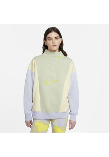 Felpa in fleece con zip a 1/4 Nike Sportswear - Donna - Verde