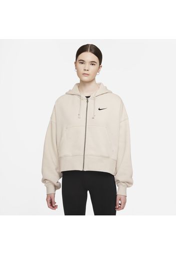 Felpa in fleece con cappuccio e zip a tutta lunghezza Nike Sportswear Essential - Donna - Grigio