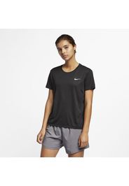 Top da running a manica corta Nike Miler - Donna - Nero