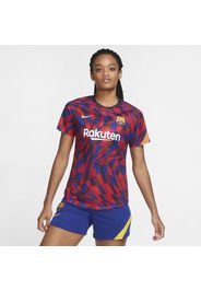 Maglia da calcio pre-partita a manica corta FC Barcelona - Donna - Red