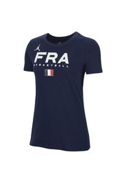 T-shirt da basket per allenamento Francia Jordan Dri-FIT - Donna - Blu