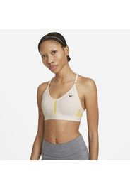 Bra imbottito a sostegno leggero con scollo a V Nike Dri-FIT Indy - Donna - Marrone