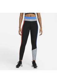 Leggings a 7/8 con blocchi di colore Nike One - Donna - Nero