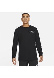 T-shirt da trail running a manica lunga Nike Dri-FIT - Nero