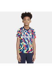 Maglia da calcio pre-partita a manica corta FC Barcelona - Ragazzi - Blu