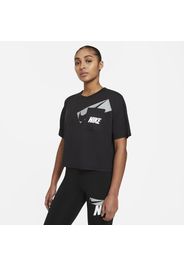 Top corto da training con grafica Nike Dri-FIT - Donna - Nero