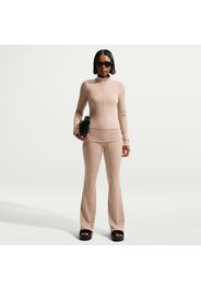 Pantaloni aderenti a costine a vita media Nike Chill Knit – Donna - Marrone