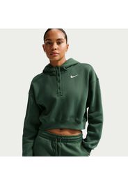 Felpa oversize corta serafino con cappuccio Nike Phoenix Fleece – Donna - Verde