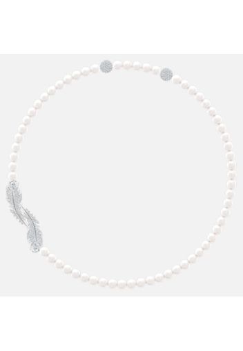 Collana Nice, bianco, Placcatura rodio