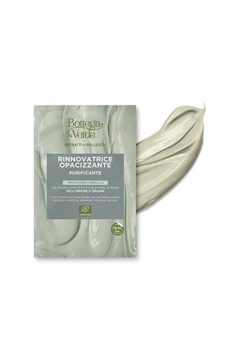 Bottega Verde Estratti Di Bellezza - Maschera Argilla - Con Argilla Verde Di Sicilia Ed Estratto Di Salice - Riequilibrante, Rinnovatrice, Opacizzante - Pelli Impure O Grasse