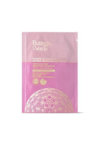 Bottega Verde Fiore Di Porcellana - Sistema Perfezionatore - Impacco Viso Restitutivo Notte - Azione Supernutriente - Con Ceramidi Vegetali E Fiore Di Porcellana - Tutti I Tipi Di Pelle