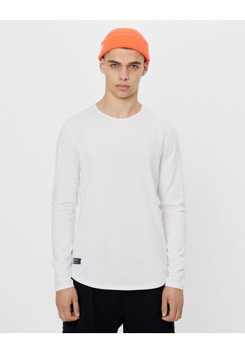 Bershka Maglietta Stretch Maniche Lunghe Uomo Xs Bianco